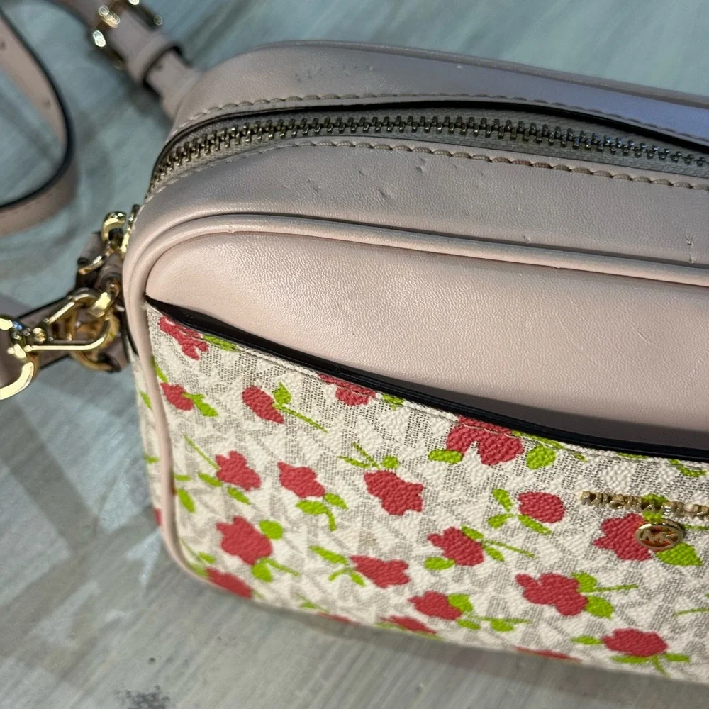 Michael Kors Pink Crossbody Bag with Red Strawberry Print